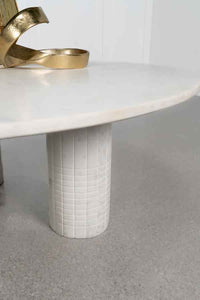 Astoria Round Genuine Marble Coffee Table White - Home & Sleep Outlet