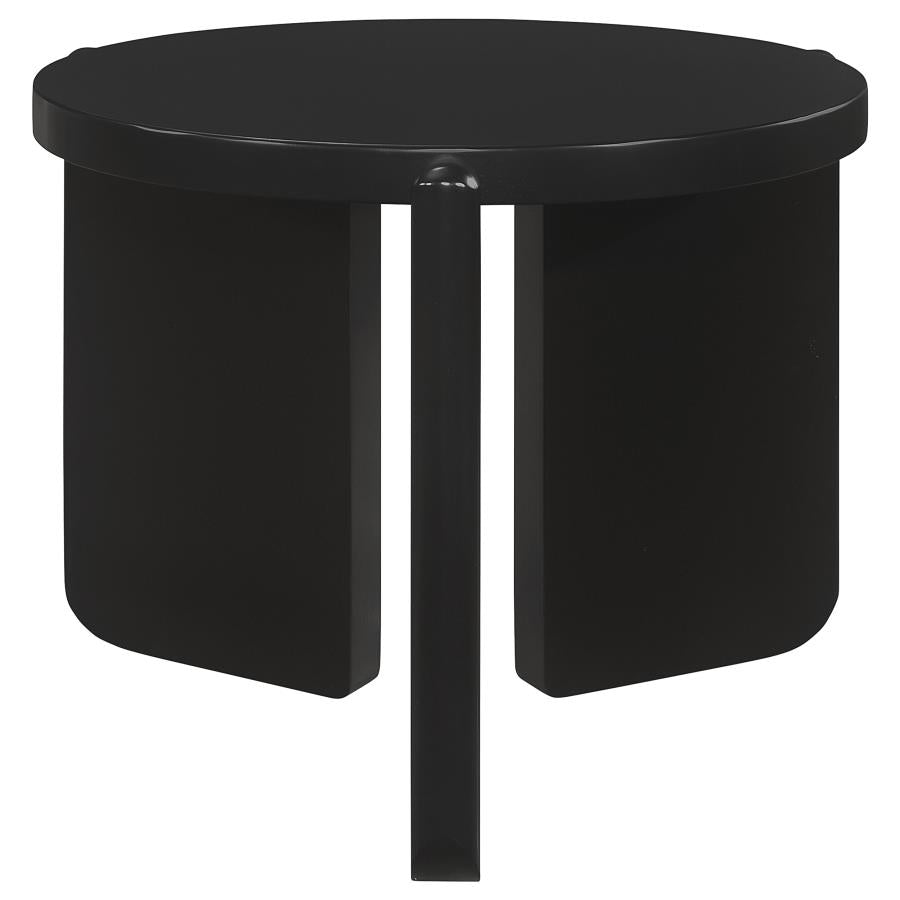 Cordova Round Solid Wood End Table Black - Home & Sleep Outlet