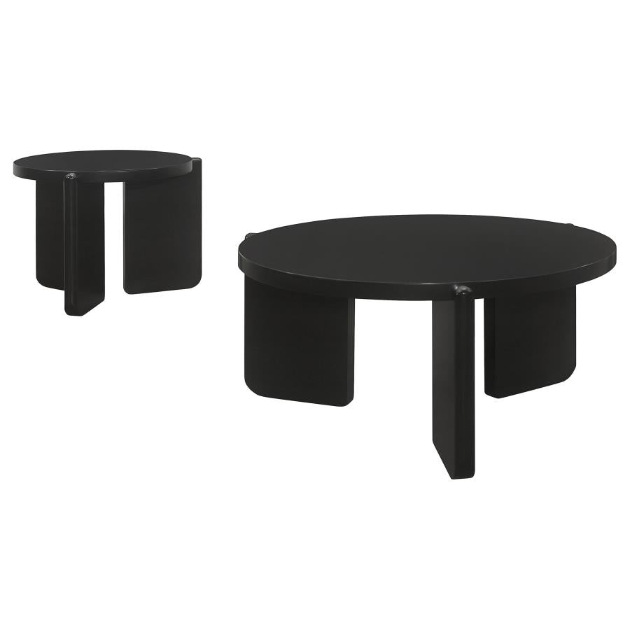 Cordova 2-piece Solid Wood Coffee and End Table Set Black - Home & Sleep Outlet