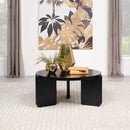 Cordova Round Solid Wood Coffee Table Black - Home & Sleep Outlet
