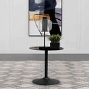 Ganso Round Metal End Table With Tempered Glass Top Black - Home & Sleep Outlet