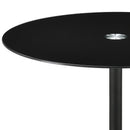 Ganso Round Metal End Table With Tempered Glass Top Black - Home & Sleep Outlet