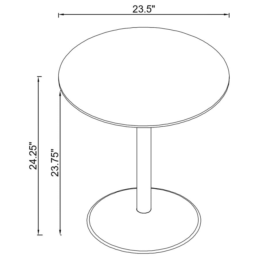 Ganso Round Metal End Table With Tempered Glass Top Black - Home & Sleep Outlet