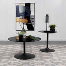 Ganso Round Metal End Table With Tempered Glass Top Black - Home & Sleep Outlet