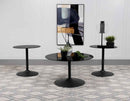 Ganso 3-piece Round Glass Top Coffee and End Table Set Black - Home & Sleep Outlet