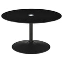 Ganso 3-piece Round Glass Top Coffee and End Table Set Black - Home & Sleep Outlet