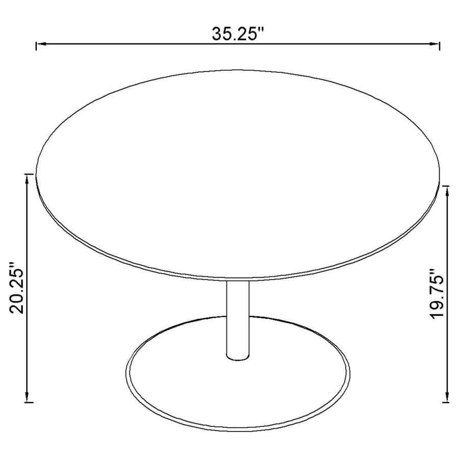 Ganso 3-piece Round Glass Top Coffee and End Table Set Black - Home & Sleep Outlet