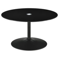 Ganso Round Metal Coffee Table With Tempered Glass Top Black - Home & Sleep Outlet