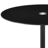 Ganso Round Metal Coffee Table With Tempered Glass Top Black - Home & Sleep Outlet