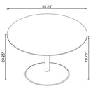 Ganso Round Metal Coffee Table With Tempered Glass Top Black - Home & Sleep Outlet