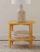 Camillo Round Solid Wood Side End Table Maple Brown - Home & Sleep Outlet