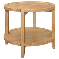 Camillo Round Solid Wood Side End Table Maple Brown - Home & Sleep Outlet