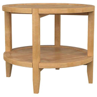 Camillo Round Solid Wood Side End Table Maple Brown - Home & Sleep Outlet