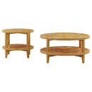Camillo 2-piece Round Coffee and End Table Set Maple - Home & Sleep Outlet