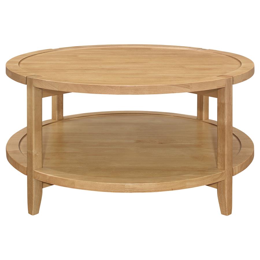 Camillo 2-piece Round Coffee and End Table Set Maple - Home & Sleep Outlet