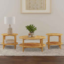 Camillo 3-piece Round Coffee and End Table Set Maple - Home & Sleep Outlet