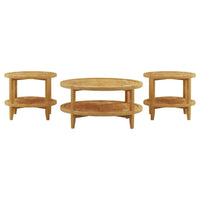 Camillo 3-piece Round Coffee and End Table Set Maple - Home & Sleep Outlet