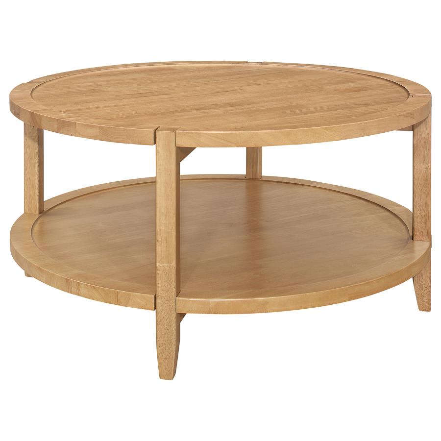 Camillo 3-piece Round Coffee and End Table Set Maple - Home & Sleep Outlet