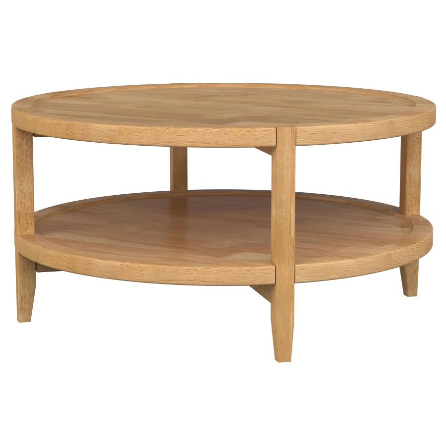 Camillo 3-piece Round Coffee and End Table Set Maple - Home & Sleep Outlet