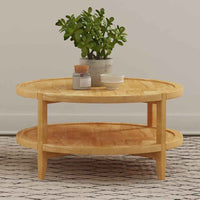 Camillo Round Solid Wood Coffee Table Maple Brown - Home & Sleep Outlet