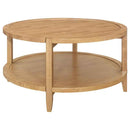 Camillo Round Solid Wood Coffee Table Maple Brown - Home & Sleep Outlet