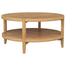 Camillo Round Solid Wood Coffee Table Maple Brown - Home & Sleep Outlet