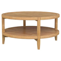 Camillo Round Solid Wood Coffee Table Maple Brown - Home & Sleep Outlet