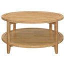 Camillo Round Solid Wood Coffee Table Maple Brown - Home & Sleep Outlet