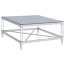 Lindley 2-piece Square Coffee and End Table Set Chrome
