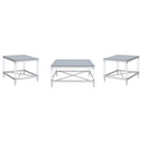 Lindley 3-piece Square Coffee and End Table Set Chrome