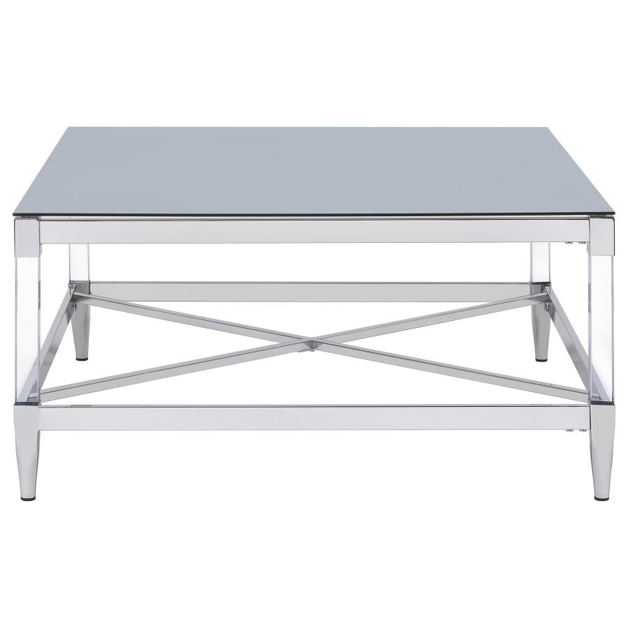 Lindley 3-piece Square Coffee and End Table Set Chrome