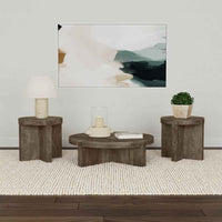 Kinkaid 3-piece Solid Wood Coffee and End Table Set Brown