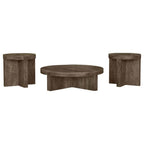 Home & Sleep Outlet - Kinkaid 3-piece Solid Wood Coffee and End Table Set Brown