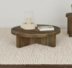 Home & Sleep Outlet - Kinkaid Round Solid Mango Wood Coffee Table Brown