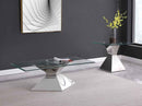 Jenny 2-piece Rectangular Coffee and End Table Set Chrome