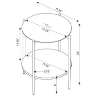 Jonelle 3-piece Round Coffee and End Table Set Gold