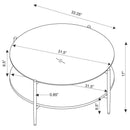 Jonelle 3-piece Round Coffee and End Table Set Gold