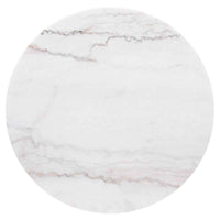 Jason Round White Marble Top Side End Table Charcoal
