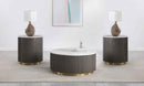 Jason 3-piece Round White Marble Coffee Table Set Charcoal