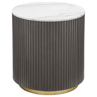 Jason 3-piece Round White Marble Coffee Table Set Charcoal