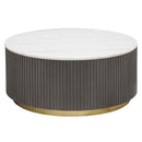 Jason Round White Marble Top Coffee Table Charcoal