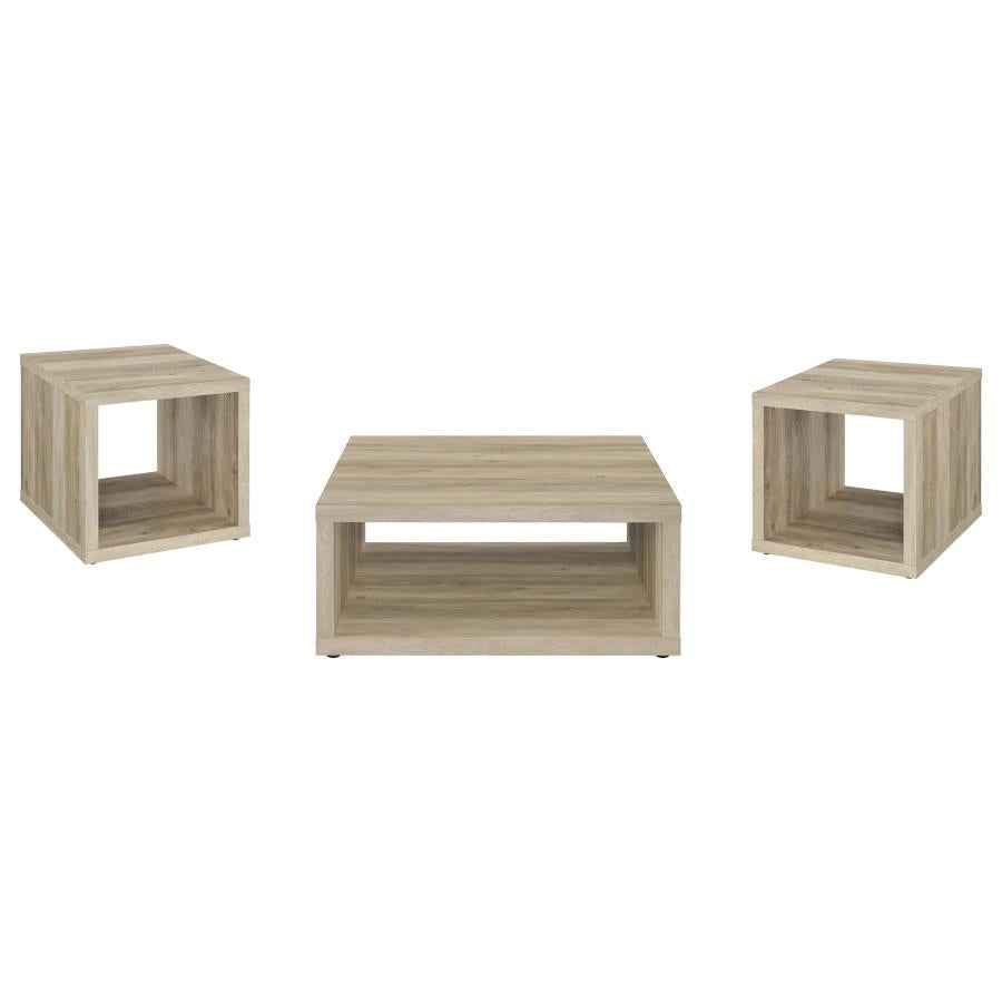 Frisco 3-piece Coffee and End Table Set Distressed Pine