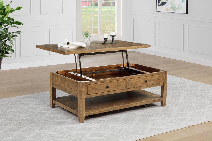 Home & Sleep Outlet - Payne 48-inch Mobile Lift Top Coffee Table Distressed Brown
