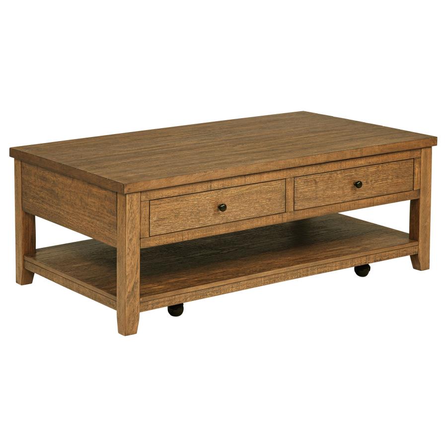 Home & Sleep Outlet - Payne 48-inch Mobile Lift Top Coffee Table Distressed Brown