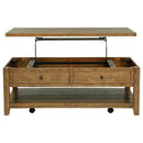 Payne 48-inch Mobile Lift Top Coffee Table Distressed Brown