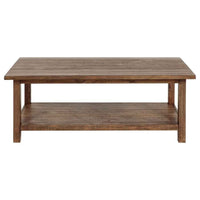 Payne Wood Coffee Table with Shelf Distressed Brown