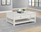 Home & Sleep Outlet - Payne 48-inch Mobile Lift Top Coffee Table Distressed White