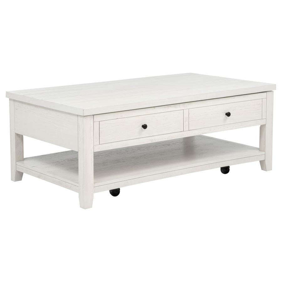 Home & Sleep Outlet - Payne 48-inch Mobile Lift Top Coffee Table Distressed White