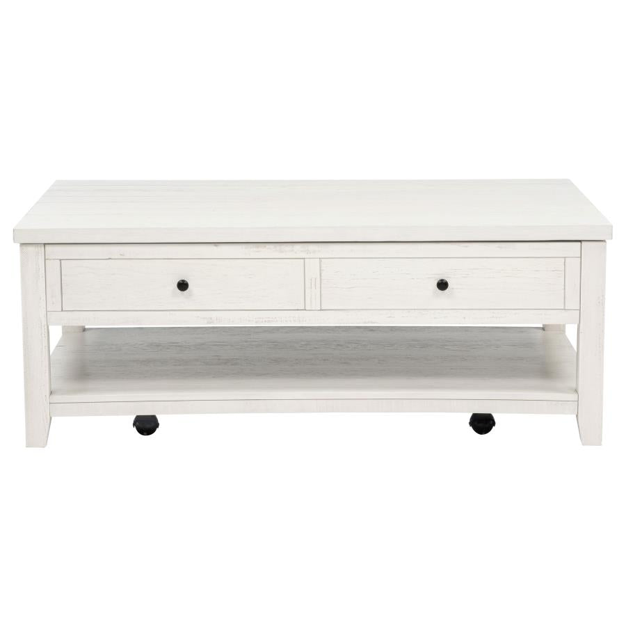 Home & Sleep Outlet - Payne 48-inch Mobile Lift Top Coffee Table Distressed White