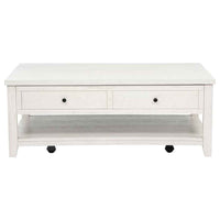 Payne 48-inch Mobile Lift Top Coffee Table Distressed White